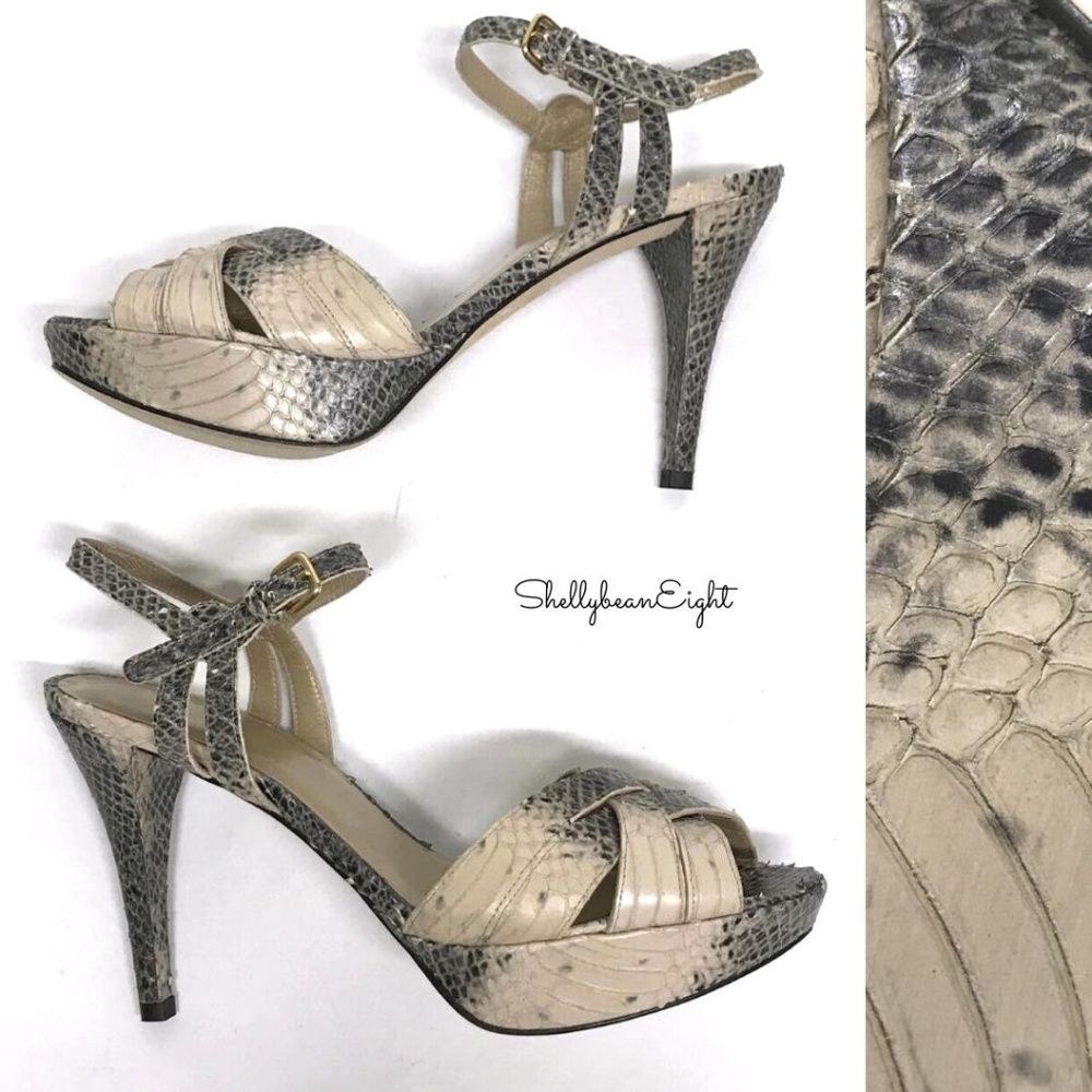 Stuart Weitzman Loop Thru Snake Sandals Heels 8.5 - image 4